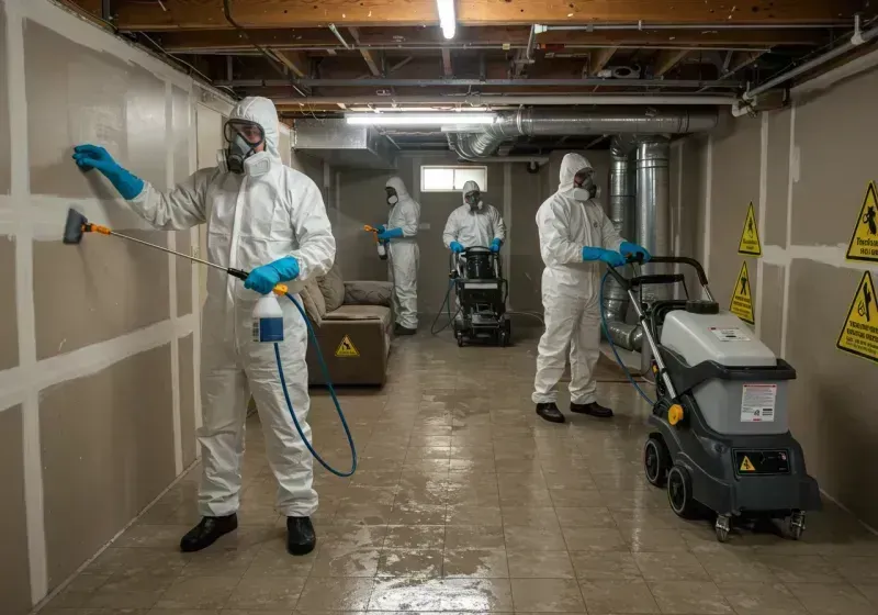 Basement Moisture Removal and Structural Drying process in Bloomington, CA